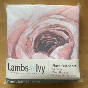 New! Lambs & Ivy Floral Garden Fitted Crib Sheet